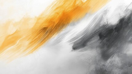 Fototapete - Abstract background featuring dynamic pencil strokes in shades of black, white, and orange, creating a harmonious composition