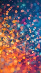 Aufkleber - Vibrant abstract composition featuring a colorful gradient with shimmering bokeh effects in multiple hues