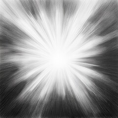 Poster - Starburst explosion radiating brilliant light in a dynamic sketch captured in black and white tones