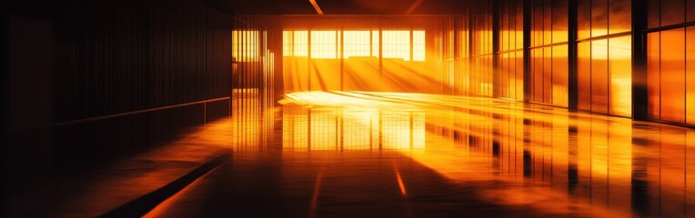 Aufkleber - Cinematic ambiance with dramatic lighting in a darkened space during sunset hours