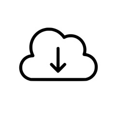 Wall Mural - download from the cloud downloading data indicated by cloud shape with a downward arrow inside illus