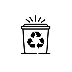 Wall Mural - recycle bin icon isolated on simple illustration of recycling container with arrows symbol of enviro