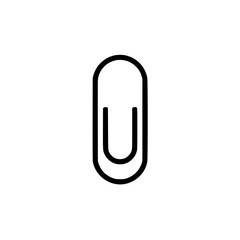Wall Mural - a simple minimalist illustration of a paperclip in outline against a clean a common item depicted in