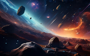 Wall Mural - ufo over the planet