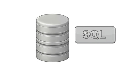 Isolated SQL Database Server Icon for Data Management