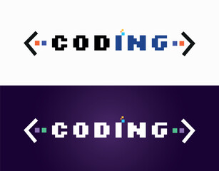 colorful coding logo design template vector