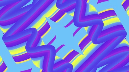 Aufkleber - Symmetrical composition of gently curving colored figures. Gradients enhance the three-dimensional effect, creating a sense of movement and a modern digital aesthetic. 3d rendering loop animation 4K