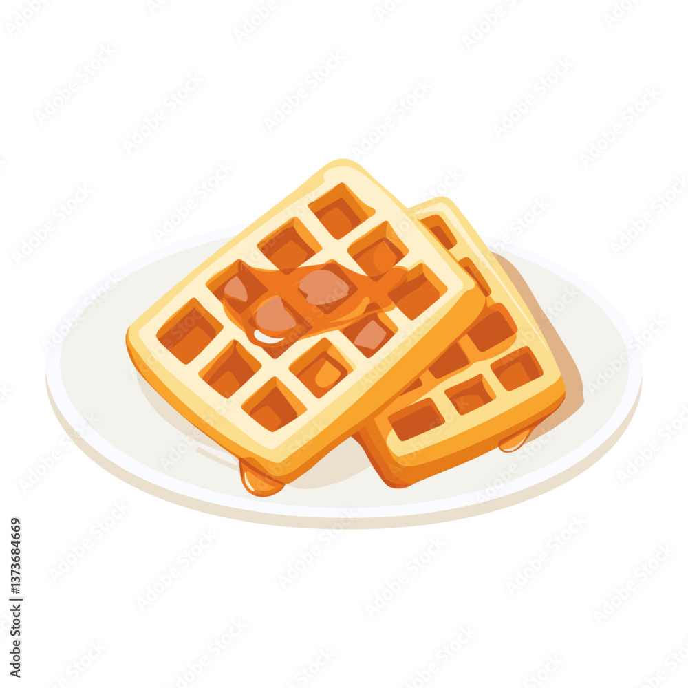 Waffles in a plate with maple syrup on top food breakfast delicious ...