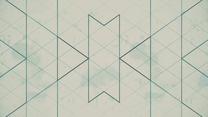 Fototapete - Geometric seamless loop animation in which thin dark outlines form changing shapes on a light gray background. The symmetrical pattern creates a sense of movement. 3d rendering 4K