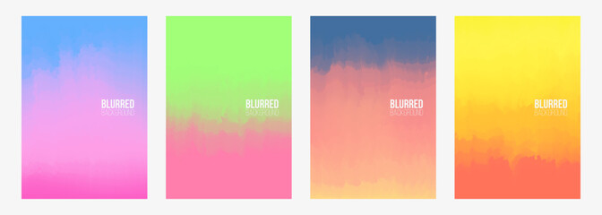 Leinwandbilder - Blurred color abstract backgrounds. Set of vibrant color gradients for creative graphic design. Vector illustration.