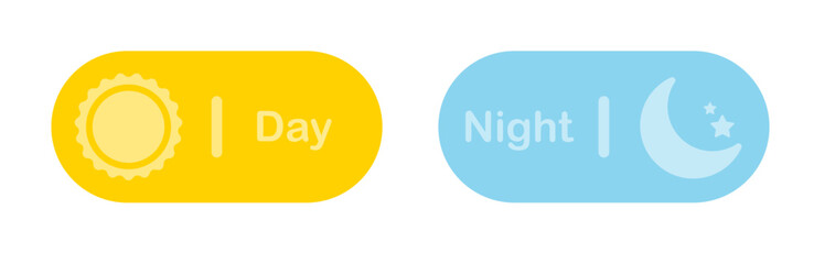 Wall Mural - day and night mode switch for mobile app interface design. vector day night switch. day, night inter