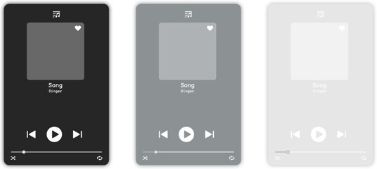 Wall Mural - Music player illustration. Music application interface. Player button set. Media player illustration