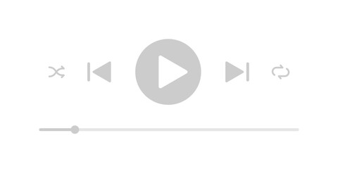 Wall Mural - Music player. Music application interface. Player button set. Music player illystration