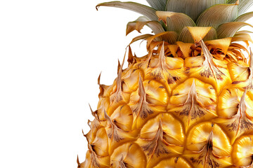Wall Mural - Close-up view of vibrant pineapple isolated on transparent white background