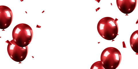 Wall Mural - banner template, vector background, beautiful design, red watercolor 3d balloon illustration.