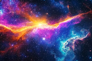Wall Mural - mesmerizing nebula and starlight create a fantastical blue cosmic backdrop.