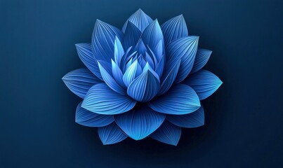 Wall Mural - a stunning, detailed close-up of a vibrant blue flower with delicate, textured petals against deep b