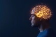 © igor - Profile of man with glowing brain, symbolizing creativity and in