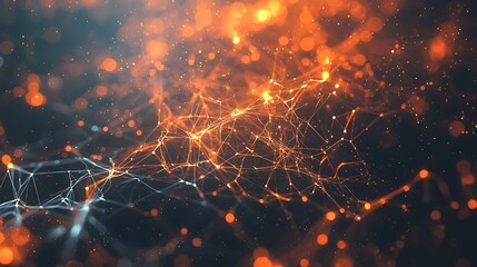Wall Mural - a computer generated image of a network of lines and dots