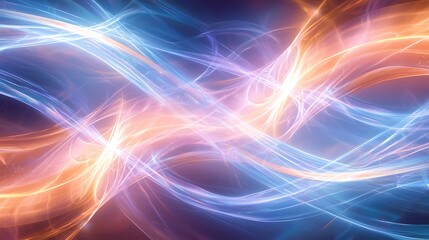 Wall Mural - a colorful, swirling background with blue and orange lines