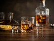 © OM - Enjoying a glass of whiskey on the rocks with lemon slices in a cozy setting