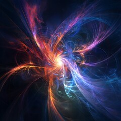 Wall Mural - a colorful, swirling galaxy with a bright red and blue center