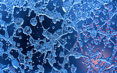 Aufkleber - Fragmented icy texture with a cool blue hue. A close-up view of a cracked, frosty surface, evoking a sense of winter and coldness.