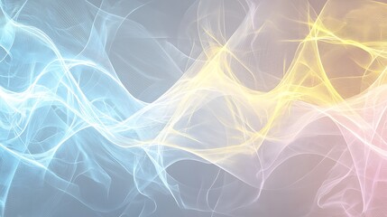 Wall Mural - a colorful wave of light with blue and yellow colors