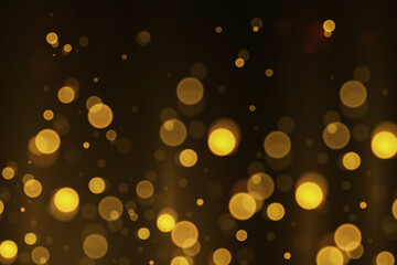 Poster - Sparks and golden stars shine with special light on a black background. Christmas concept bokeh. Abstract vector golden sparkles. Sparkling magical dust particles. 