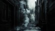 © Wicha1 - A dark alleyway with steam and smoke rising from underground vents, creating a cinematic noir effect