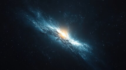 Wall Mural - a distant galaxy cluster shining brightly against the infinite darkness of space