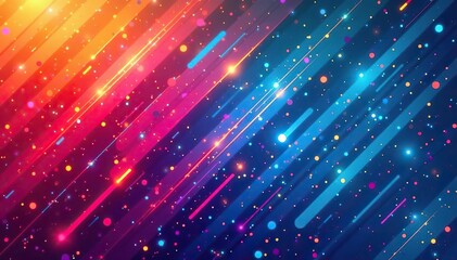 Dynamic and vibrant abstract pattern featuring colorful geometric shapes and lines on a gradient background,  bright,  vibrant