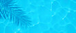 © Celt Studio - Palm leaf shadow over blue water in swimming pool with sunlight reflections background, tropical vibe, relaxation, summer, nature, peaceful moment, summer