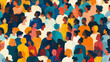 © Olha_B - Colorful diverse people crowd abstract art