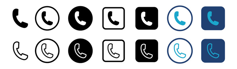 Wall Mural - phone icon set. contact us. telephone symbol. phone vector. vector illustration.