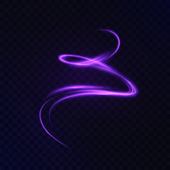 Leinwandbilder - A mystical purple light trail swirling through the darkness with magical glow and soft movement. Perfect for fantasy designs, enchanted effects and game interfaces.