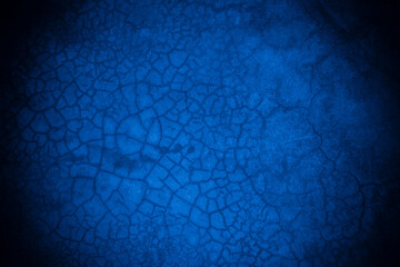 Aufkleber - Old wall pattern texture cement blue dark abstract  blue color design are light with black gradient background.