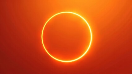 Glowing solar ring on vibrant orange background symbolizing cosmic energy.