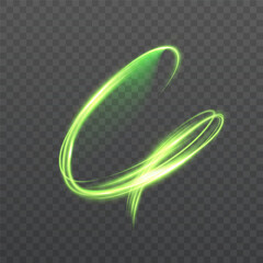 Leinwandbilder - A vibrant green light swirl with a magical glow for fantasy visuals, nature inspired effects or witchy designs.