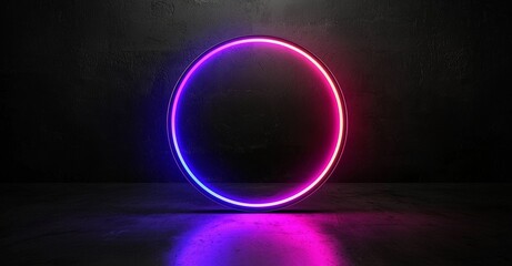 Wall Mural - The circular space is filled with a copied background of technological and industrial design