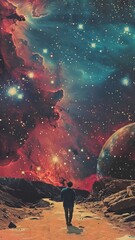 Wall Mural - million of stars light in galaxy astronomy universe scenery.