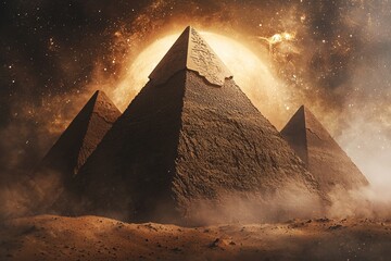 Wall Mural - ancient pyramids, a mysterious civilisation, and a magical setting are all stock