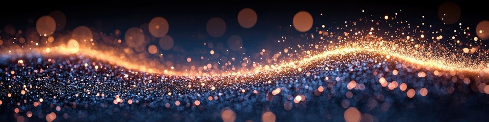 Wall Mural - an artistic abstract depiction of shimmering golden light particles
