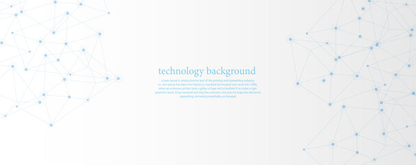 Wall Mural - abstract of blue line connection engineering technology concept, vector on white background