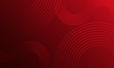 Poster - red abstract circle background with dynamic shapes composition modern abstract design illustration