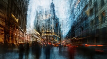 Fototapete - imagine a blury image of a modern building in a big city