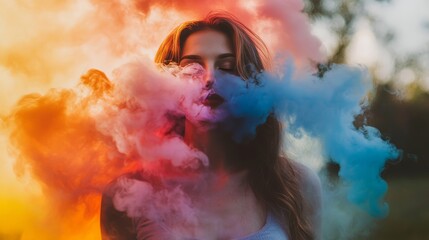 Wall Mural -   Dreamy Portrait in Hazy Color