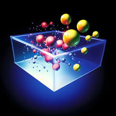 Wall Mural - A box full of colorful balls