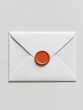 © GATE 22 - Close-up of a white envelope with a red wax seal on it. the envelope is open and the seal is in the center of the envelope. the wax seal has the letter 'o' embossed on it in a bold, sans-serif font.