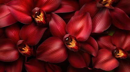 Red orchids bouquet. Generative AI
